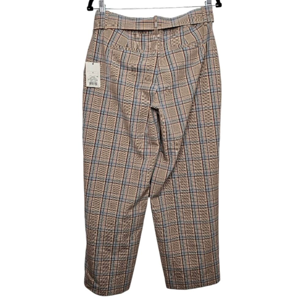 A New Day Plaid High Rise Tie Waist Stretch Paints with Tapered Ankles Size 4 - Picture 5 of 9